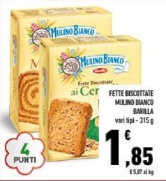 Conad City Barilla fette biscottate mulino bianco offerta