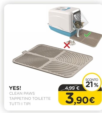 Arcaplanet Yes! - clean paws tappetino toilette tutti i tipi offerta