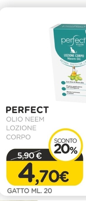 Arcaplanet Perfect - olio neem lozione corpo gatto offerta