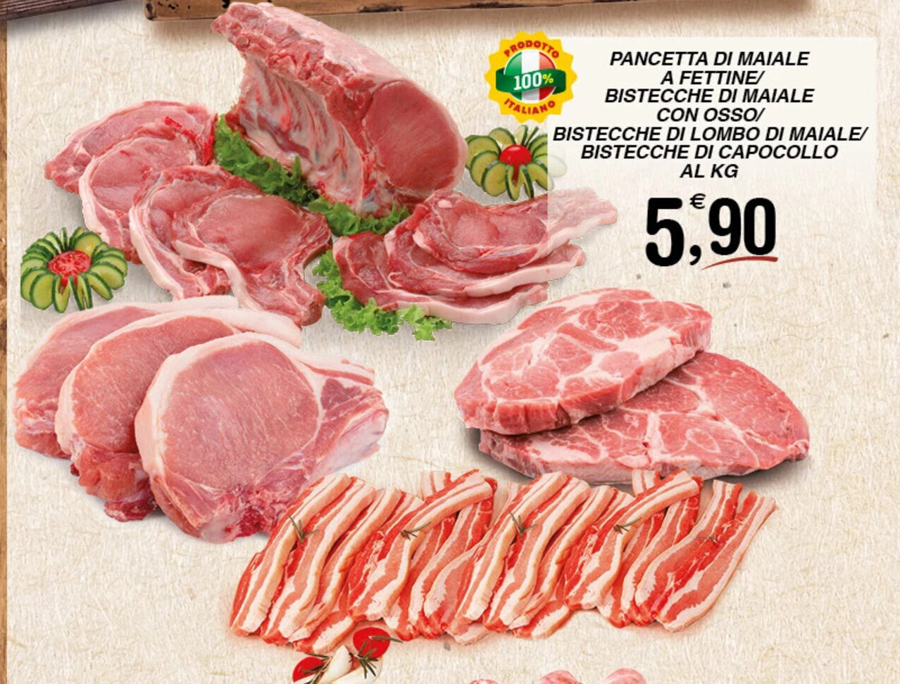 PANCETTA DI MAIALE A FETTINE/ BISTECCHE DI MAIALE CON OSSO/ BISTECCHE