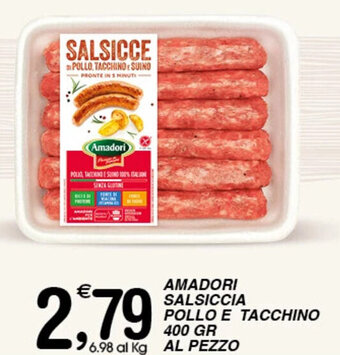 Gecop Amadori SALSICCIA POLLO E TACCHINO 400 GR offerta