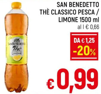 A&O SAN BENEDETTO THE CLASSICO PESCA/ LIMONE 1500 ml offerta