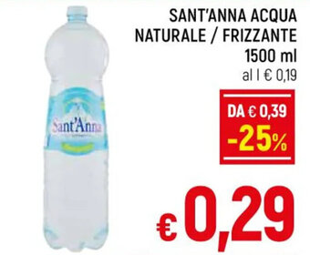 A&O SANT'ANNA ACQUA NATURALE/FRIZZANTE 1500 ml offerta