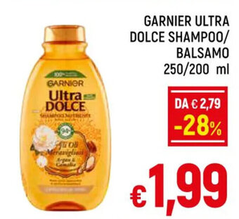 A&O GARNIER ULTRA DOLCE SHAMPOO/ BALSAMO 250/200 ml offerta
