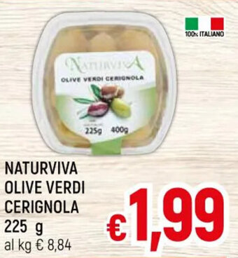 A&O NATURVIVA OLIVE VERDI CERIGNOLA 225 g offerta