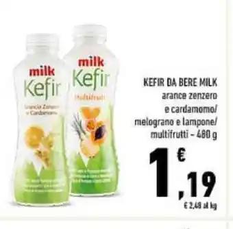 Conad KEFIR DA BERE MILK arance zenzero e cardamomo 480 g offerta