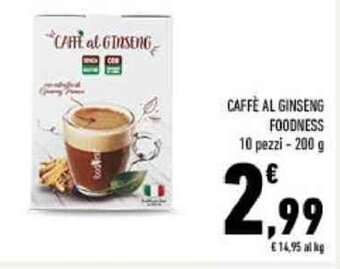 Conad CAFFÈ AL GINSENG FOODNESS 10 pezzi - 200 g offerta