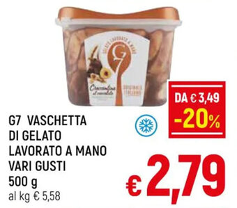 A&O G7 VASCHETTA DI GELATO LAVORATO A MANO VARI GUSTI 500 g offerta