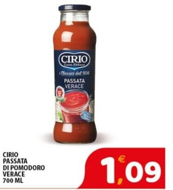 Premium Supermercati CIRIO PASSATA DI POMODORO VERACE 700 ML offerta