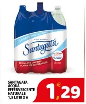 Premium Supermercati SANTAGATA ACQUA EFFERVESCENTE NATURALE 1,5 LITRI X 6 offerta