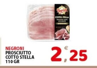 Premium Supermercati NEGRONI PROSCIUTTO COTTO STELLA 110 GR offerta
