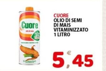 Premium Supermercati CUORE OLIO DI SEMI DI MAIS VITAMINIZZATO 1 LITRO offerta