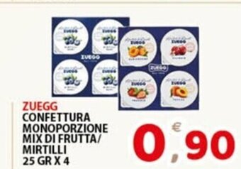 Premium Supermercati ZUEGG CONFETTURA MONOPORZIONE MIX DI FRUTTA/ MIRTILLI 25 GR X 4 offerta
