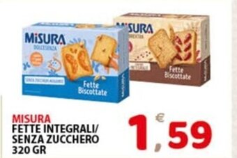Premium Supermercati MISURA FETTE INTEGRALI/ SENZA ZUCCHERO 320 GR offerta
