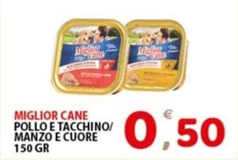 Premium Supermercati MIGLIOR CANE POLLO E TACCHINO/ MANZO E CUORE 150 GR offerta