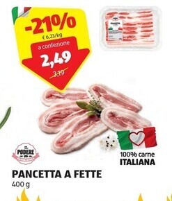 ALDI Il podere pancetta a fette offerta