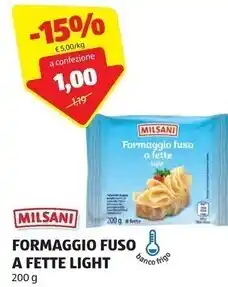 ALDI Milsani formaggio fuso a fette light offerta