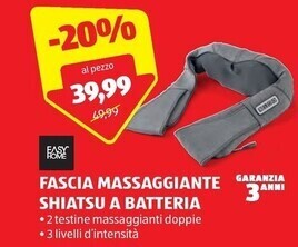 Easy home fascia massaggiante shiatsu a batteria