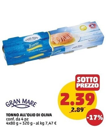 PENNY Gran mare tonno all'olio di oliva offerta