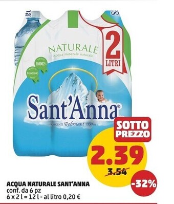 PENNY Sant'anna acqua naturale offerta