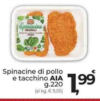 Supermercati Dok Spinacine di pollo e tacchino AIA g.220 offerta