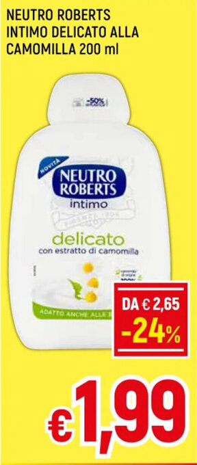 A&O NEUTRO ROBERTS INTIMO DELICATO ALLA CAMOMILLA 200 ml offerta