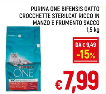 A&O PURINA ONE BIFENSIS GATTO CROCCHETTE STERILCAT RICCO IN MANZO E FRUMENTO SACCO 1,5 kg offerta