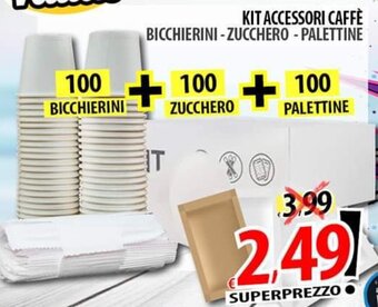Il Genio Supermercato KIT ACCESSORI CAFFÈ BICCHIERINI-ZUCCHERO -PALETTINE offerta