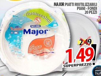 Il Genio Supermercato MAJOR PIATTI RIUTILIZZABILI PIANI-FONDI 20 PEZZI offerta