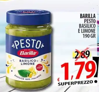 Il Genio Supermercato BARILLA PESTO BASILICO E LIMONE 190 GR offerta