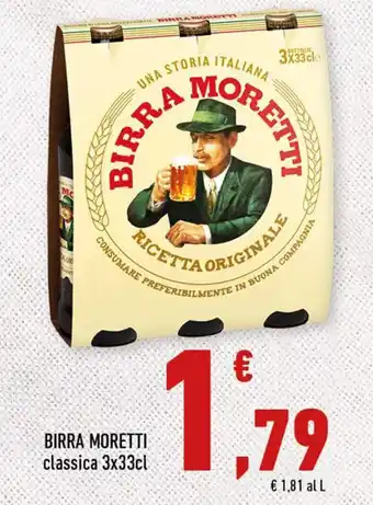 Conad BIRRA MORETTI classica 3x33cl offerta