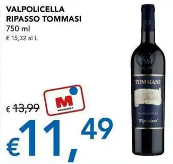 VALPOLICELLA RIPASSO TOMMASI 750 ml