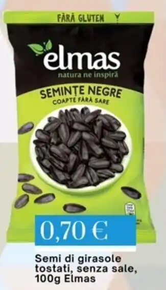 Mix Markt Semi di girasole tostati, senza sale, 100g Elmas offerta