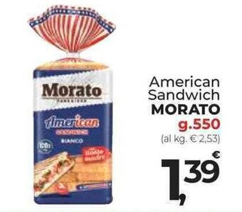 Supermercati Dok American Sandwich MORATO g.550 offerta