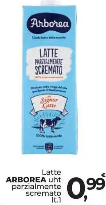 Supermercati Dok Latte ARBOREA uht parzialmente scremato lt.1 offerta