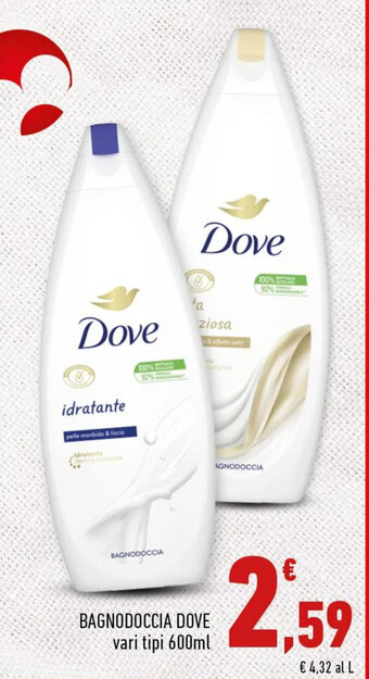 Conad BAGNODOCCIA DOVE vari tipi 600ml offerta