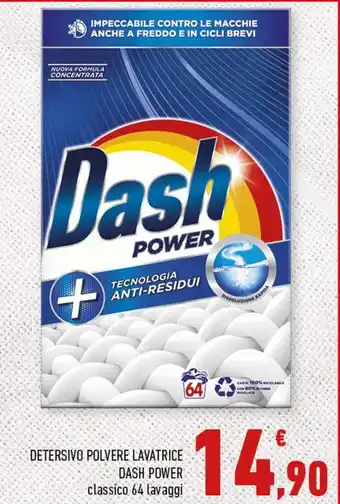 Conad DETERSIVO POLVERE LAVATRICE DASH POWER classico 64 lavaggi offerta