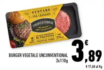 Conad BURGER VEGETALE UNCONVENTIONAL 2x110g offerta