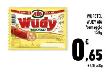 Conad WURSTEL WUDY AIA formaggio 150g offerta