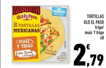 Conad TORTILLAS OLD EL PASO trigo/ maiz Y trigo x8 offerta