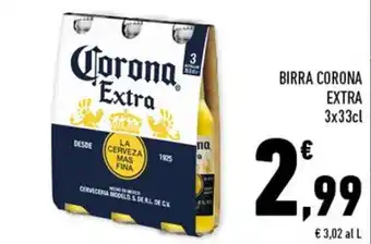 Conad BIRRA CORONA EXTRA 3x33cl offerta