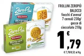 Conad FROLLINI ZEROPIÙ BALOCCO fiocchi d'avena/ 7 cereali 230g offerta