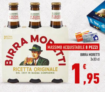 Conad Birra Moretti 3 x 33 cl offerta