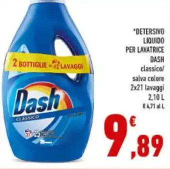 Conad DASH DETERSIVO LIQUIDO PER LAVATRICE 2,10 l offerta