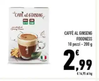 Conad CAFFÈ AL GINSENG FOODNESS 10 pezzi - 200 g offerta