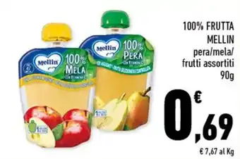 Conad 100% FRUTTA MELLIN 90g offerta