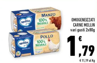 Conad OMOGENEIZZATI CARNE MELLIN vari gusti 2x80g offerta