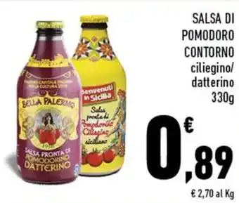 Conad SALSA DI POMODORO CONTORNO ciliegino/ datterino 330g offerta