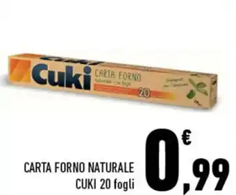 Conad CARTA FORNO NATURALE CUKI 20 fogli offerta