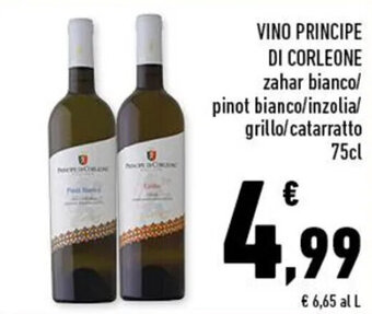 VINO PRINCIPE DI CORLEONE zahar bianco/ pinot bianco/inzolia/ grillo/catarratto 75cl